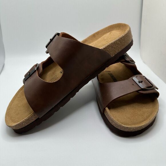 CUSHIONAIRE Women's Cork Footbed Sandal With +Comfort 7.5 BROWN - Picture 7 of 7